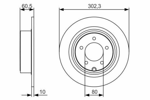 Диск тормозной (задний) Mitsubishi Outlander 06-/Jeep Compass 06-/Patriot 07-17 (302.3x10)