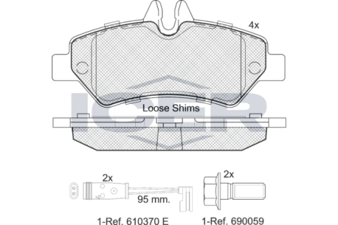 Колодки гальмівні (задні) MB Sprinter (906) 209-519 06-/VW Crafter 30-35/30-50 13-16 (+датчики)