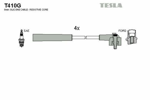 Кабель запалювання к-кт TESLA Ford 85- 1,1