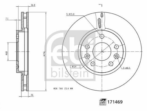 Диск тормозной (передний) Renault Kangoo/Megane 15-/Nissan Qashqai 21- (296x23.4)