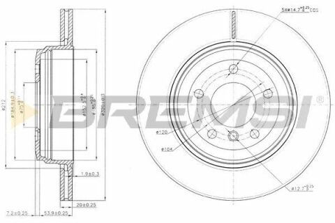 Гальмівний диск зад. BMW 5 (E60/E61) 01-10 (320x20)