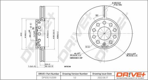 DP1010.11.0599 Drive+ - Гальмівний диск