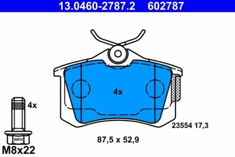 Колодки гальмівні (задні) Audi/Seat/Skoda Fabia/Octavia/VW Caddy/Passat 96-/Renault Megane 97-03