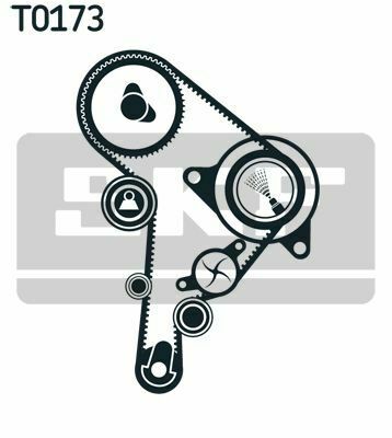 SKF К-кт. ГРМ (рем.+3шт.ролик+кріплення) AUDI A3 1,9TDI VW 1,9TDI/SDI SEAT SKODA Octavia, Fabia