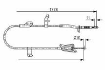 Трос ручного гальма лівий Primera 02- NISSAN