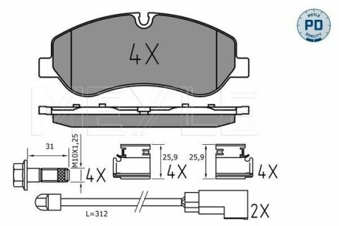 Колодки тормозные (передние) Ford Transit 2.2TDCi 12-