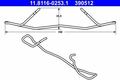 Планка суппорта (переднего) прижимная (к-кт) MB C-class (W202) 93-00/E-class (W210/W211) 95-08 (Ate)