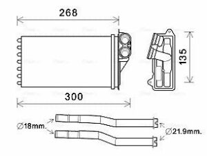 Радіатор опалення C1 1.0 05-, PEUGEOT, TOYOTA CITROEN