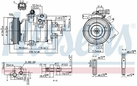 Компрессор кондиционера 300C 2.7 04-, DODGE CHRYSLER