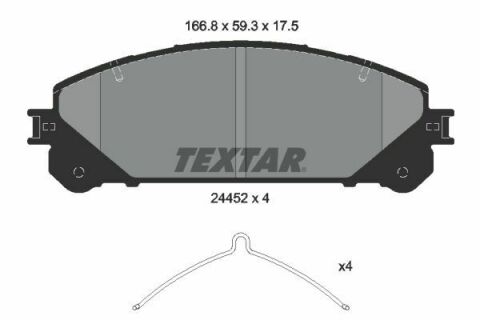 Колодки тормозные (передние) Lexus RX 08-/ Toyota Camry 17- (Advics) (166.8x59.3x17.5)