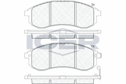 Колодки тормозные (передние) Mitsubishi L200 III 96-07