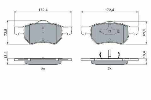 Тормозные колодки (передние) Сhrysler Voyager 95-08/Dodge Caravan 00-07 (Ate)