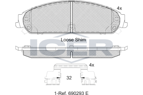 Колодки тормозные (передние) Dodge Charger VI/VII 05-/Chrysler 300 C/II 04-