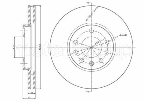 Диск тормозной (передний) Opel Combo 01-11/Astra 98-/Zafira/Meriva 99-15 (280x24.9) (с покр.) (вент)