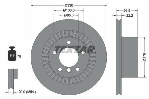 Диск тормозной (задний) MB G-class (W463) AMG 04-18 (330x22.2) PRO