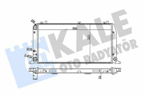 KALE VW Радиатор охлаждения Audi 80 1.6/2.0 86-95