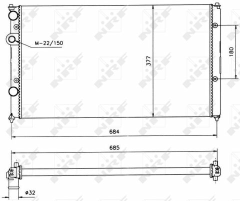 Радиатор охлаждения VW Caddy II 1.9 TDI/SDI 95-04