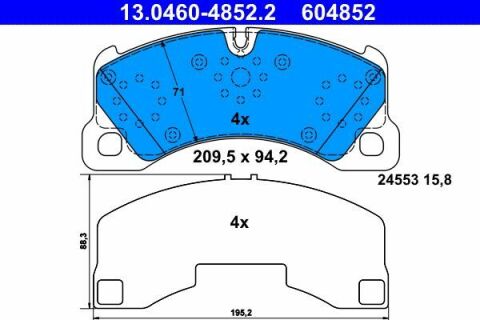 Колодки гальмові (передні) Porsche Cayenne/VW Touareg 02- (Brembo)