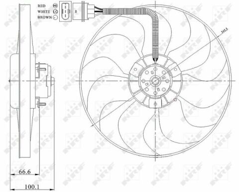 Вентилятор радіатора (електричний) Skoda Fabia/Octavia/VW Golf iV 1.0-1.4 16V 99-07 Вентилятор радіатора (електричний) Skoda Fabia/Octavia/VW Golf iV 1.0-1.4 16V 99-07
