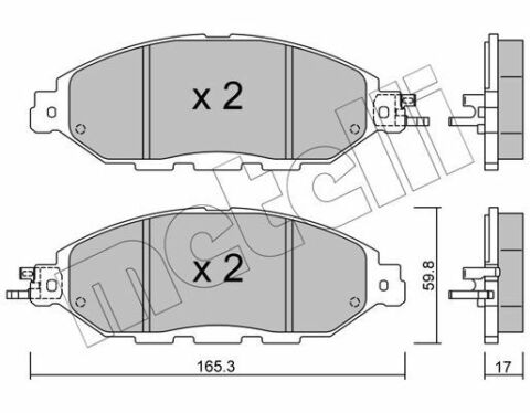 Колодки гальмівні (передні) Nissan Pathfinder 2.5/3.5 4WD 13- (з датчиком)