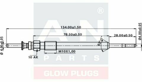 Свеча накала (двойная спираль) 7V E90,E60 520D,F10,F01,E70,F15,16,Mini BMW