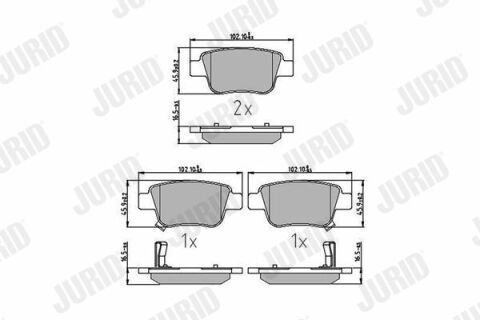 JURID TOYOTA Гальмівні колодки задн.Avensis 03-