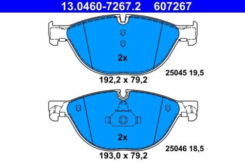 Тормозные колодки (передние) BMW 5 (F07/F10/F11) 09-17/6 (F06/F13) 11-18/7 (F01/F02/F03/F04) 08-15 (Ate)