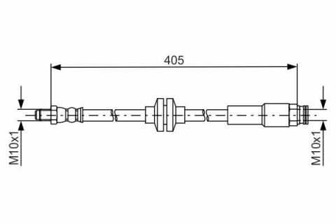 Шланг тормозной (передний) Fiat Doblo 10- (L=405mm)