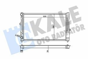 KALE VW Радиатор охлаждения Audi A4/6,Passat,Skoda SuperB I 1.8/2.3