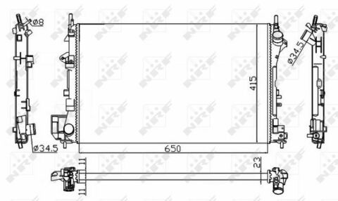 Радіатор охолодження Opel Vectra C 1.6-1.8 16V 02- (Економ-клас)