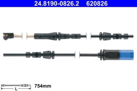 Датчик зносу гальмівних колодок (задніх) BMW X4 (G02/F98) 18- (L=754mm)