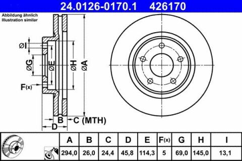 Диск тормозной (передний) Citroen C4/ Mitsubishi ASX 1.6-2.2 10-/ Peugeot 4008 1.6-1.8 12- (294x26)