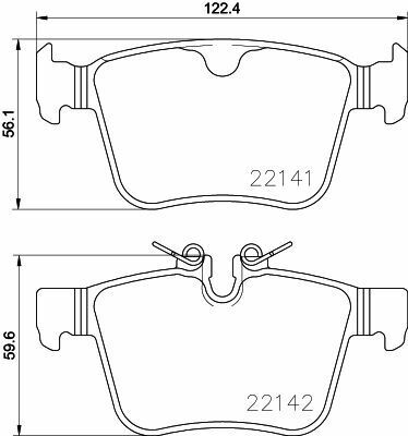 К-т задних тормозов. колодок discovery sport 2,0-2,2 14-, range rover evoque 2,0-2,2 11-