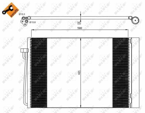 Радіатор кондиціонера BMW 5 (E60/E61)/6 (E63)/7 (E65/E66//E67) 2.0-6.0 01-10 (N43/46/52/53/62/M54)