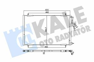 KALE PEUGEOT Радиатор кондиционера 552X363X16 206
