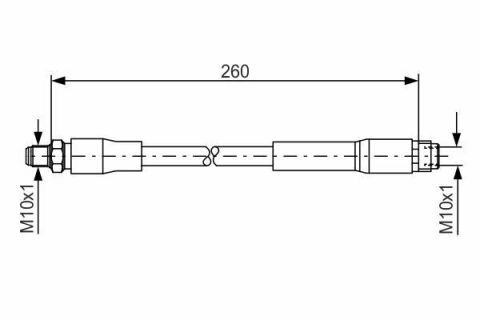 Шланг тормозной (передний) MB A-class (W168) 98-04/E-class (W210) 96-03 (L=280mm)