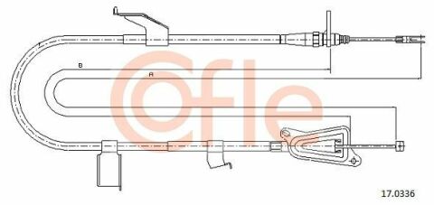 Трос ручного тормоза зад. X-TRAIL T30 03-08 (1736/1598)