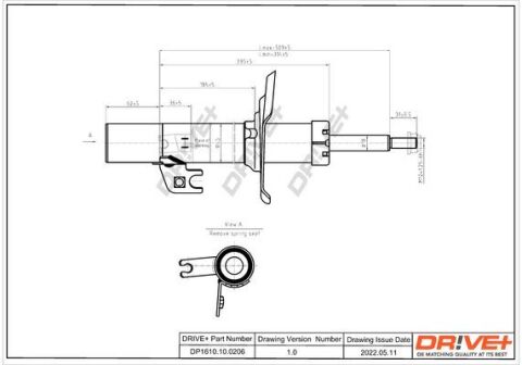 Амортизатор (передний) левый PEUGEOT 107/CITROEN C1/TOYOTA AYGO (B10) 05-