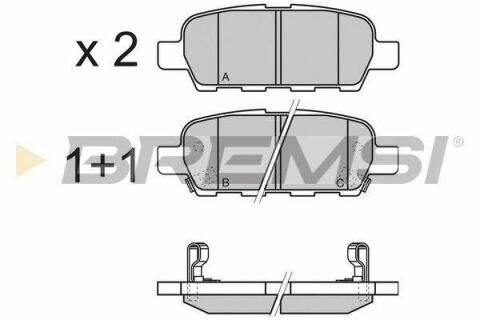 Тормозные колодки зад. Qashqai/X-Trail 07- (39x105,4x13,7)