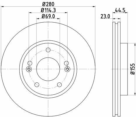 Гальмівний диск перед. Elantra/Veloster/Ceed 11- 1.0-2.0 (PRO)