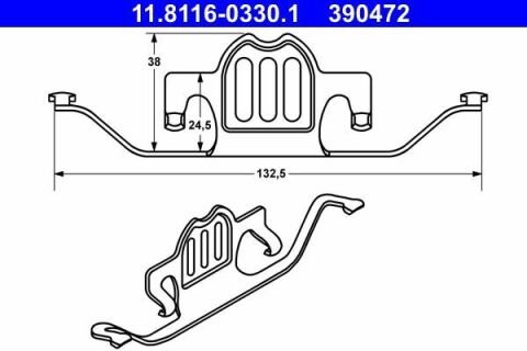 Планка супорта (заднього) притискна (к-кт) BMW 5 (E60)/X5 (E70)/X6 (E71/F16) 01- (Ate)