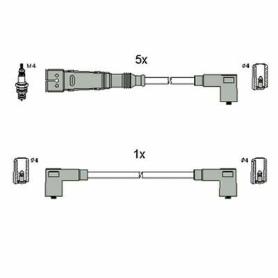 Проводи запалювання VW T4 2.5 90-03 (к-кт) (HÜCO)