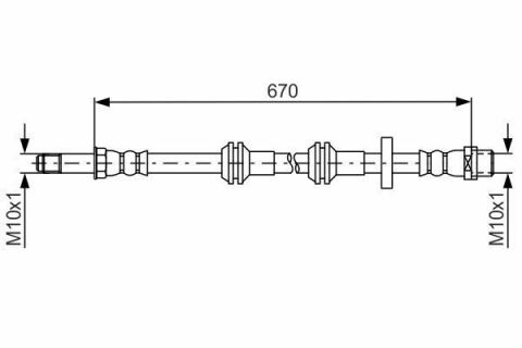 Шланг тормозной (передний) Audi A6/A7 10- (L=670mm)