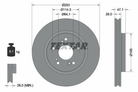 Диск гальмівний (передній) Honda CR-V III-IV 2.0-2.2D-2.4 07- (293x28) PRO