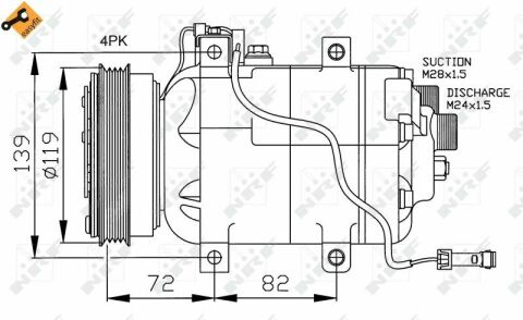 Компрессор кондиционера Audi A4/A6/VW Passat B5 1.6/1.8/1.9D 94-05