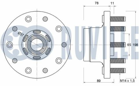 RUVILLE FORD Підшипник задн.ступиці Transit Custom 12-, Transit (передн.привід)