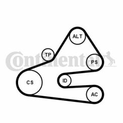 Комплект ремня генератора VW Crafter 2.0TDI 11-16 (6PK1613)