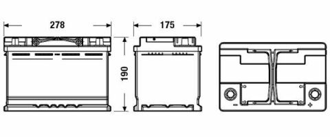 Акумуляторна батарея 70Ah/760A (278x175x190/+R/B13) (Start-Stop EFB)