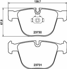 Гальмівні колодки зад. BMW 5 (E60)/7 (E65) 02-10 (ATE) Гальмівні колодки зад. BMW 5 (E60)/7 (E65) 02-10 (ATE)