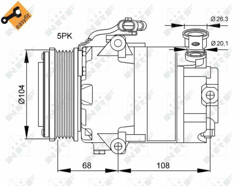 Компрессор кондиционера Opel Astra G1.6/1.8 16V 98-05